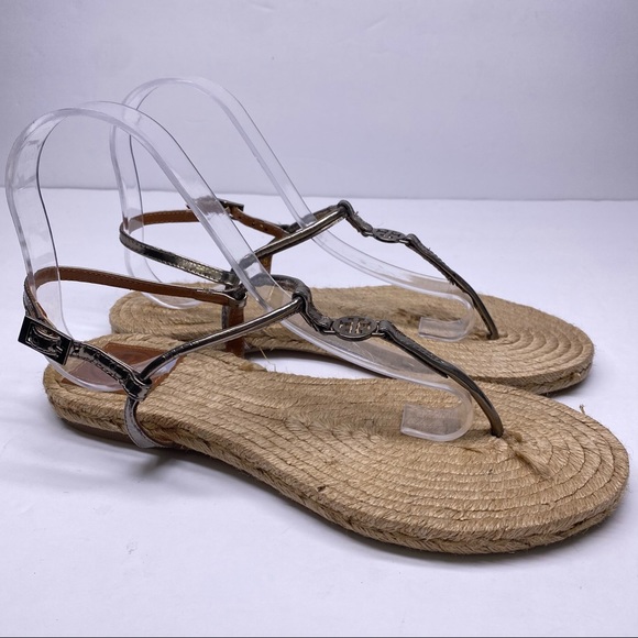 Tory Burch Silver Miller Logo Thong Sandal - Picture 2 of 6